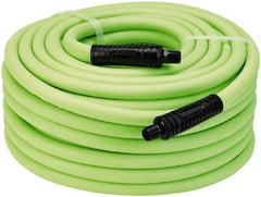 Legacy - 1/2" ID x 0.74" OD 100' Long Multipurpose Air Hose - MNPT x MNPT Ends, 300 Working psi, 140°, 3/8" Fitting, Green - USA Tool & Supply