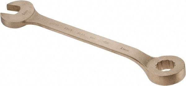 Ampco - 1-13/16" 12 Point Offset Combination Wrench - 15° Offset Angle, 22-3/4" OAL, Aluminum Bronze, Plain Finish - USA Tool & Supply