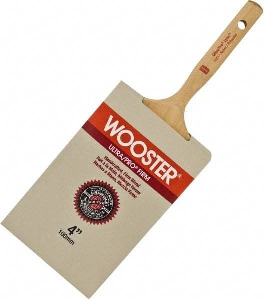 Wooster Brush - 3" Flat Nylon/Polyester Varnish Brush - 3-3/16" Bristle Length, 6-1/4" Maple Dowel Handle - USA Tool & Supply