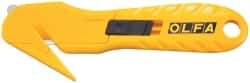 Olfa - Retractable Utility Knife - 1.58" High Carbon Tool Steel Blade, Yellow Nylon-6 Polyamide Handle, 1 Blade Included - USA Tool & Supply