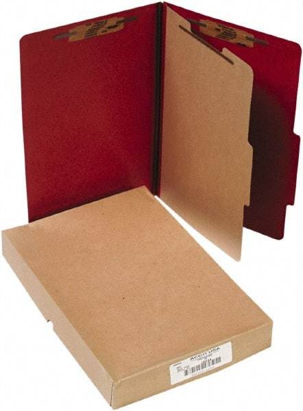 ACCO - 14 x 8 1/2", Legal, Earth Red, File Folders with Top Tab - Right of Center Tab Cut Location - USA Tool & Supply