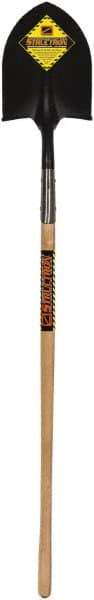SEYMOUR-MIDWEST - 12" High x 8-3/4" Wide Round Steel Shovel - 48" Long Wood Straight Handle, Rolled - USA Tool & Supply