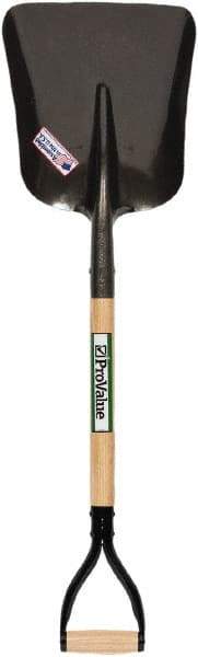 SEYMOUR-MIDWEST - 14" High x 11-1/4" Wide Square Steel Scoop - 26" Long Wood D-Grip Handle, No Step - USA Tool & Supply