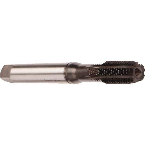 Emuge - M3x0.50 Metric 6HX Modified Bottoming Thread Forming Tap - Cobalt, Nitride Finish, 56mm OAL, 11mm Thread Length, Right Hand Thread, Series Druck - USA Tool & Supply