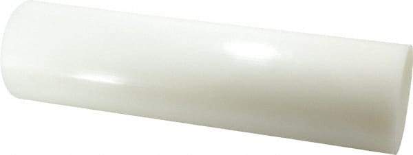 Value Collection - 1' Long, 3" Diam, Polyethylene (HDPE) Plastic Rod - White - USA Tool & Supply