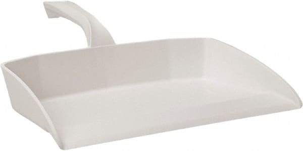 Vikan - 12-1/2" Wide Handheld Dustpan - Plastic Body, 4-1/2" Handle, White - USA Tool & Supply