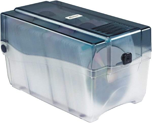 innovera - 1 Compartment, 6.4 Inch Wide x 11-3/4 Inch Deep x 6.6 Inch High, CD/DVD Storage Case - Plastic, Clear and Smoke - USA Tool & Supply