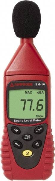 Amprobe - A and C Frequency Weight, LCD Display Sound Meter - 30 to 130 Decibels - USA Tool & Supply