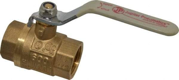 Value Collection - 3/4" Pipe, Full Port, Brass UL Listed Ball Valve - Inline - Two Way Flow, FNPT x FNPT Ends, Lever Handle, 600 WOG, 150 WSP - USA Tool & Supply