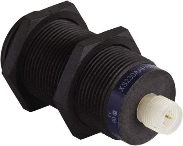 Telemecanique Sensors - PNP, 22mm Detection, Cylinder, Inductive Proximity Sensor - 3 Wires, IP67, IP69, 12 to 48 VDC, M30x1.5 Thread, 70mm Long - USA Tool & Supply