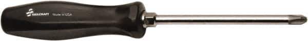 Ability One - #4, 6" OAL, Standard Phillips Screwdriver - 6" Blade Length, Round Shank, Ergonomic Handle - USA Tool & Supply