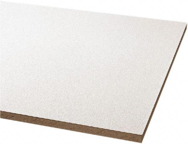 Armstrong World - 24" Long x 24" Wide, Wet-Formed Mineral Fiber Ceiling Tile - ASTM E1264 Specification, White - USA Tool & Supply
