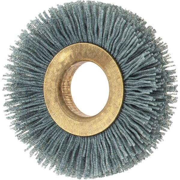 Osborn - 2" OD, 5/8" Arbor Hole, Crimped Nylon Wheel Brush - 3/8" Face Width, 7/16" Trim Length, 0.022" Filament Diam, 15,000 RPM - USA Tool & Supply