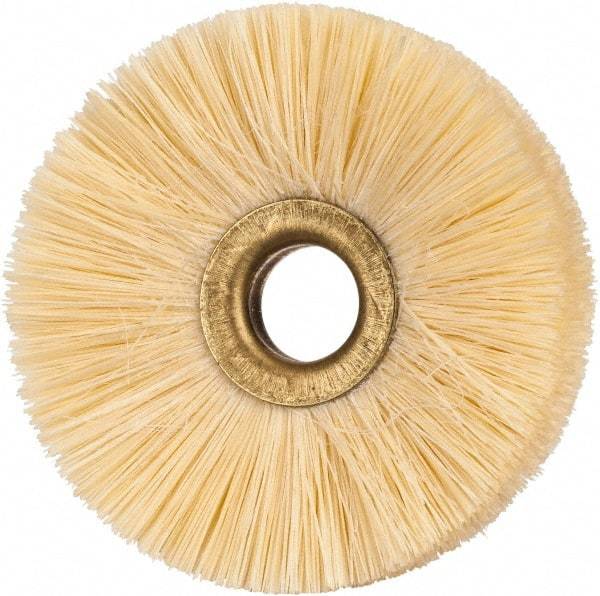 Osborn - 2-1/2" OD, 1/2" Arbor Hole, Natural Fiber Wheel Brush - 5/16" Face Width, 3/4" Trim Length, 20,000 RPM - USA Tool & Supply