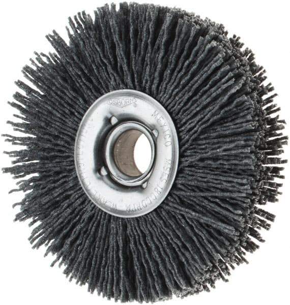 Osborn - 4" OD, 5/8" Arbor Hole, Nylon Wheel Brush - 7/8" Face Width, 1-1/8" Trim Length, 18,000 RPM - USA Tool & Supply