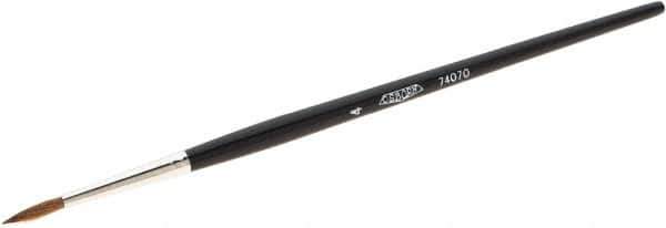 Osborn - #4 Sable Artist's Paint Brush - 1/8" Wide, 5/8" Bristle Length, 5-3/4" Wood Handle - USA Tool & Supply