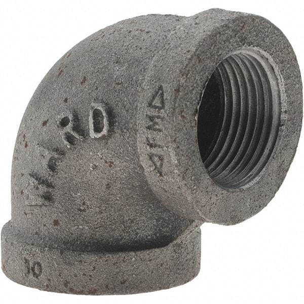 Value Collection - Size 3/4", Class 150, Malleable Iron Black Pipe 90° Elbow - 150 psi, Threaded End Connection - USA Tool & Supply