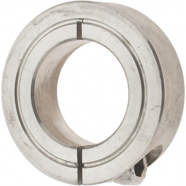 Value Collection - 1" Bore, Stainless Steel, One Piece Clamp Collar - 1-3/4" Outside Diam, 1/2" Wide - USA Tool & Supply