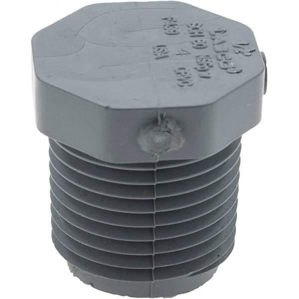 Value Collection - 1/2" CPVC Plastic Pipe Hex Plug - Schedule 80, MIPT End Connections - USA Tool & Supply
