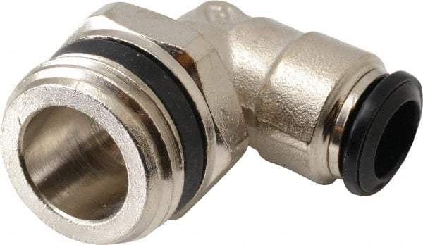 Alpha Technologies - 8mm Outside Diam, 1/2 Universal, Nickel Plated Brass Push-to-Connect Tube Male Swivel Elbow - 250 Max psi, Tube to Universal Thread Connection, Buna O-Ring - USA Tool & Supply