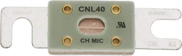 Ferraz Shawmut - 40 Amp Visible Link Flat Forklift & Truck Fuse - 32VAC, 32VDC, 3.18" Long x 0.75" Wide, Littelfuse CNL40, Bussman ANL40, Ferraz Shawmut CNL40 - USA Tool & Supply