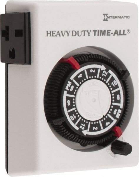 Intermatic - 24 hr Indoor Analog Electrical Timer - 2 On/Off per Day, 240 VAC, - USA Tool & Supply
