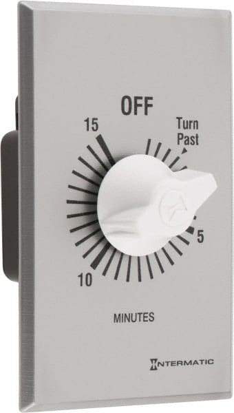 Intermatic - 15 min Indoor Analog Spring-wound Mechanical Timer - 125 VAC, 50/60 Hz, - USA Tool & Supply