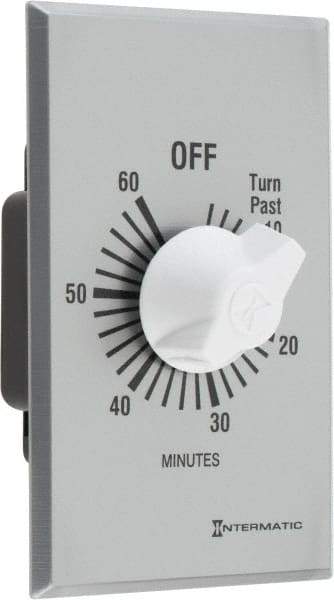 Intermatic - 1 hr Indoor Analog Spring-wound Mechanical Timer - 125 VAC, 50/60 Hz, - USA Tool & Supply