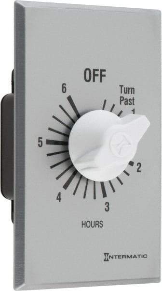 Intermatic - 6 hr Indoor Analog Spring-wound Mechanical Timer - 125 VAC, 50/60 Hz, - USA Tool & Supply