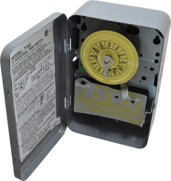 Intermatic - 24 hr Indoor Analog Electromechanical Timer Switch - 1 to 12 On/Off, 125 VAC, 60 Hz, - USA Tool & Supply