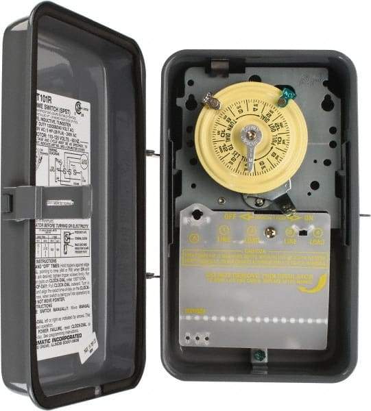 Intermatic - 24 hr Outdoor Analog Electromechanical Timer Switch - 1 to 12 On/Off, 125 VAC, 60 Hz, - USA Tool & Supply