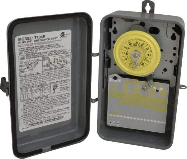 Intermatic - 24 hr Outdoor Analog Electromechanical Timer Switch - 1 to 12 On/Off, 208 to 277 VAC, 60 Hz, - USA Tool & Supply