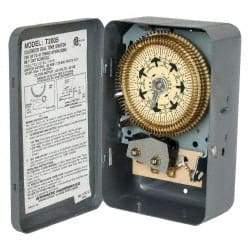 Intermatic - 7 Day Indoor Analog Electromechanical Timer Switch - 6 On/Off per Day, 120 VAC, 60 Hz, - USA Tool & Supply