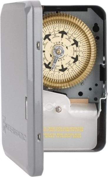 Intermatic - 7 Day Indoor Analog Electromechanical Timer Switch - 6 On/Off per Day, 208 to 277 VAC, 60 Hz, - USA Tool & Supply
