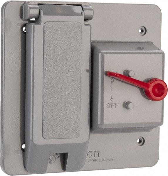 Thomas & Betts - Electrical Outlet Box Polycarbonate Combination Toggle with GFI Cover - USA Tool & Supply