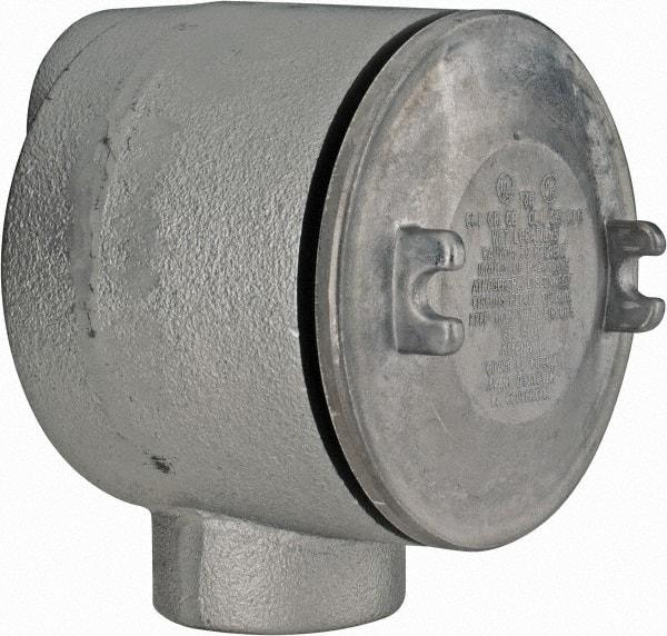 Thomas & Betts - (2) 2" Knockouts, Iron Round Junction Box - 5-3/4" Overall Width x 4.06" Overall Depth - USA Tool & Supply
