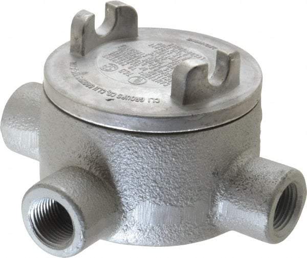 Thomas & Betts - (4) 1/2" Knockouts, Iron Round GUAX - 3-1/2" Overall Width x 2" Overall Depth - USA Tool & Supply