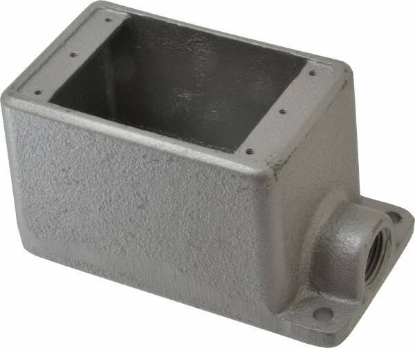 Thomas & Betts - 1 Gang, (1) 1/2" Knockout, Iron Rectangle Device Box - 2-3/4" Overall Width - USA Tool & Supply