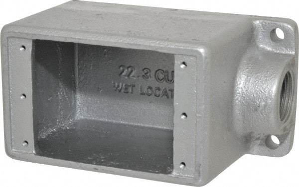 Thomas & Betts - 1 Gang, (1) 3/4" Knockout, Iron Rectangle Device Box - 2-3/4" Overall Width - USA Tool & Supply