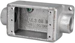 Thomas & Betts - 1 Gang, (2) 3/4" Knockouts, Iron Rectangle Device Box - Zinc Plated - USA Tool & Supply