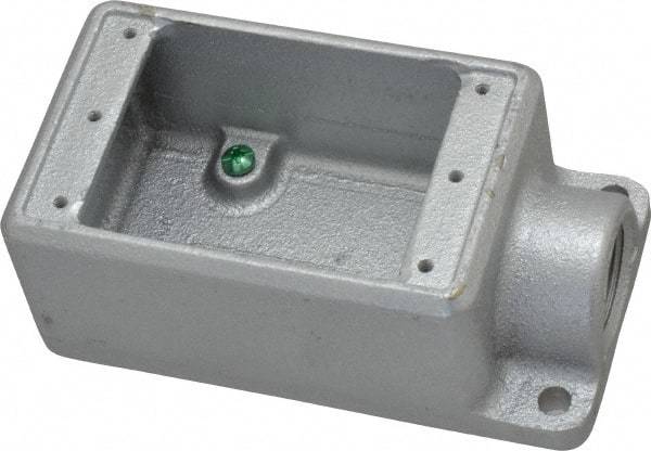 Thomas & Betts - 1 Gang, (1) 3/4" Knockout, Iron Rectangle Device Box - 2-3/4" Overall Width x 2" Overall Depth - USA Tool & Supply