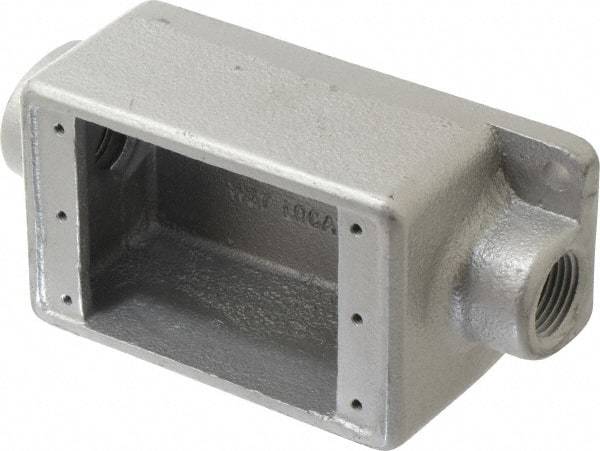 Thomas & Betts - 1 Gang, (2) 1/2" Knockouts, Iron Rectangle Device Box - 5.38" Overall Height x 2-3/4" Overall Width x 2" Overall Depth - USA Tool & Supply
