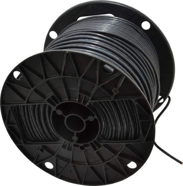 Southwire - THHN/THWN, 12 AWG, 20 Amp, 500' Long, Stranded Core, 19 Strand Building Wire - Black, Thermoplastic Insulation - USA Tool & Supply