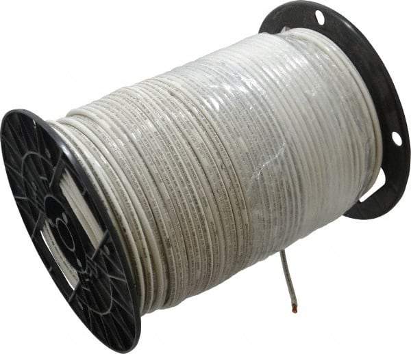Southwire - THHN/THWN, 10 AWG, 30 Amp, 500' Long, Stranded Core, 19 Strand Building Wire - White, Thermoplastic Insulation - USA Tool & Supply