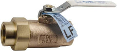 Conbraco - 1-1/4" Pipe, Standard Port, Bronze Single Union Ends Ball Valve - Bi-Directional, Female Union x FNPT Ends, Lever Handle, 600 WOG, 150 WSP - USA Tool & Supply