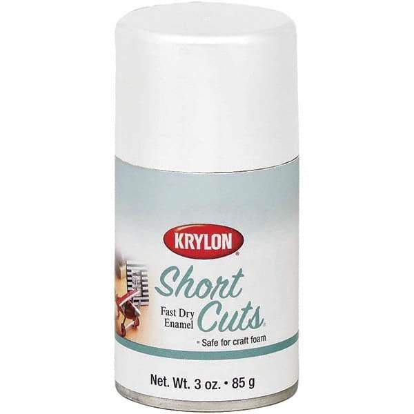 Krylon - White, Flat, Enamel Spray Paint - 3 oz Container - USA Tool & Supply
