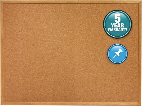 Quartet - 24" Wide x 18" High Open Cork Bulletin Board - Natural (Color) - USA Tool & Supply