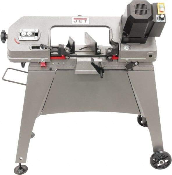 Jet - 5 x 6" Semi-Automatic Combo Horizontal & Vertical Bandsaw - 1 Phase, 90° Vise Angle of Rotation, 1/2 hp, 115 Volts, Geared Head Drive - USA Tool & Supply