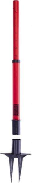 Banner Stakes - 22 to 42" High, 2-3/8" Pole Diam, Stanchion - 9" Base Diam, Removable Spike Nylon Base, Red Plastic Post, For Outdoor Use - USA Tool & Supply
