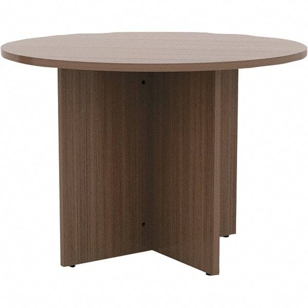 ALERA - 29-1/2" High Stationary Conference Table - 1" Thick, Walnut (Color), Wood Grain Laminate - USA Tool & Supply